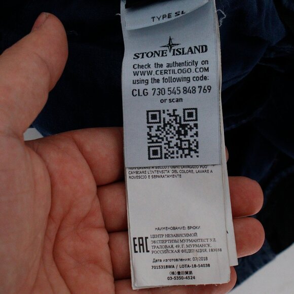 Stone Island Cargo Pants Men 30 Type SL Blue garment dyed trouser Cotton Pockets - Picture 13 of 15